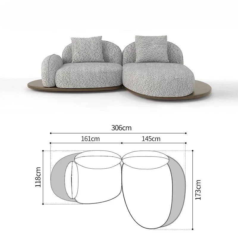 Living Room Coffee Table Designer Creative Three-person Log Style Furniture Modern Simple Modern Morocco Fabric Sectional Sofas