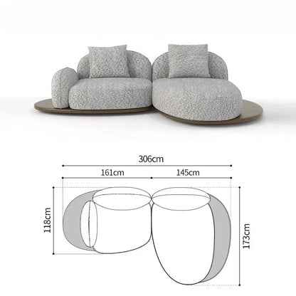 Living Room Coffee Table Designer Creative Three-person Log Style Furniture Modern Simple Modern Morocco Fabric Sectional Sofas