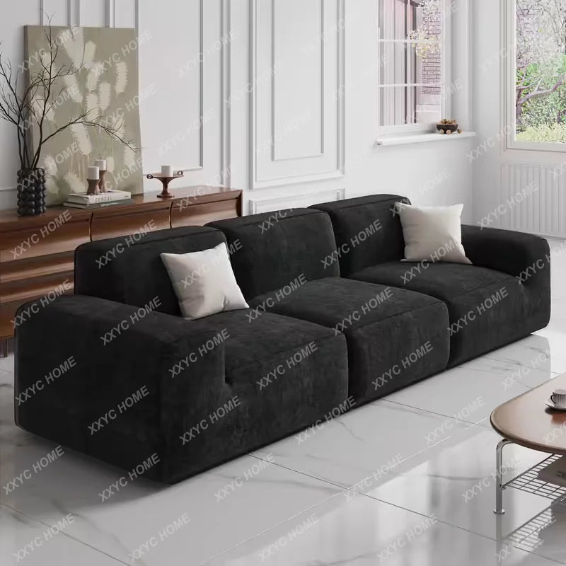 AAModern Vacuum Compression Living Room Lazy Sofa Light Luxury Furniture Corduroy Sponge Filling Multi-Person Sofa Customization