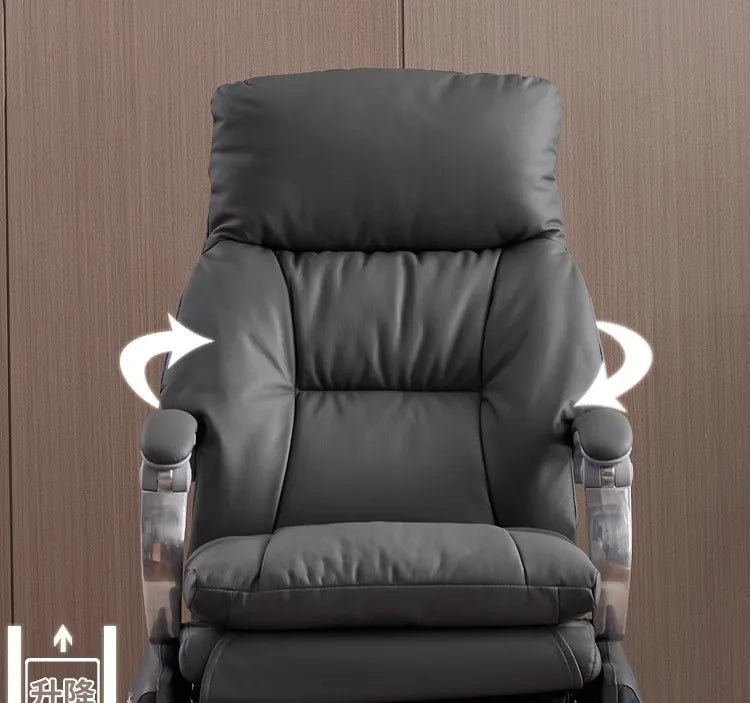 AOLIVIYA Top Layer Cowhide Electric Executive Chair for Home Office Comfortable Computer Swivel Chair Business President Reclini