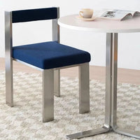 European Style Light luxury Retro Home Use Stainless Steel Dining Chair Advanced Design Living Room Bedroom Leisure Single Chair