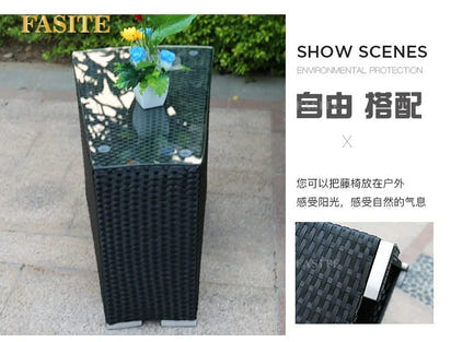 Outdoor round rattan sofa combination garden courtyard