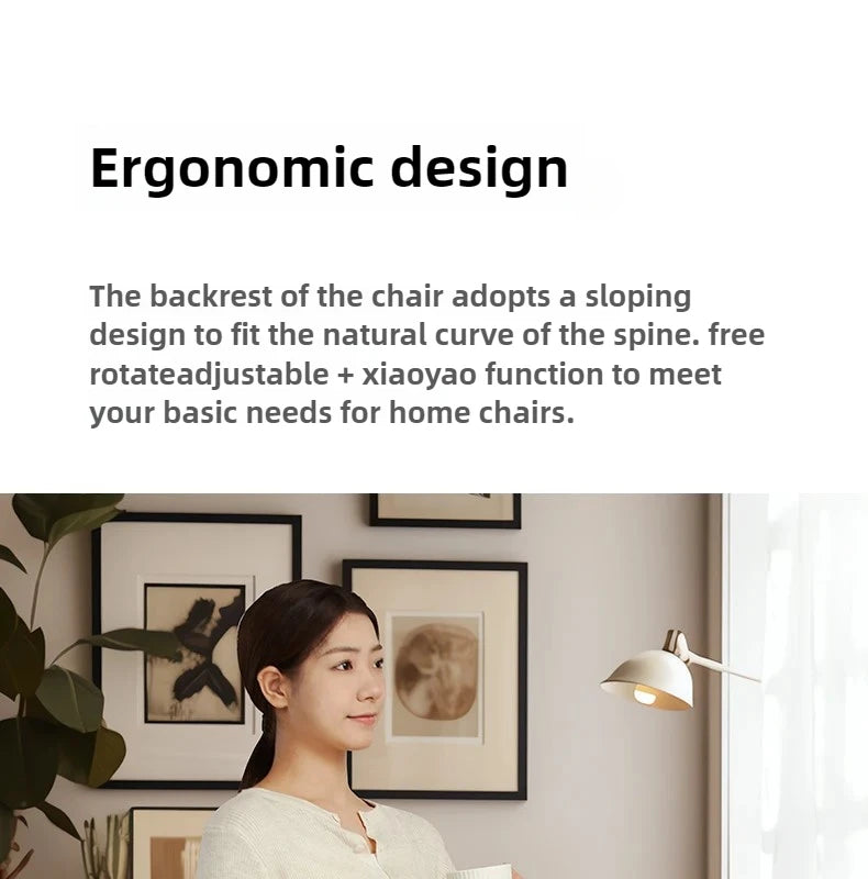 Comfortable Genuine Leather Chair Steel-Legged Adjustable Swivel Seat Ergonomic Desk Chair for Prolonged Sitting