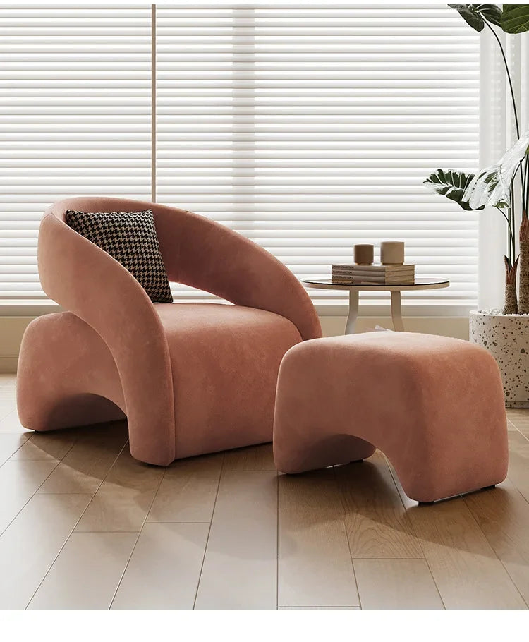 A  French cream wind single sofa chair Nordic living room lazy sofa small apartment single chair