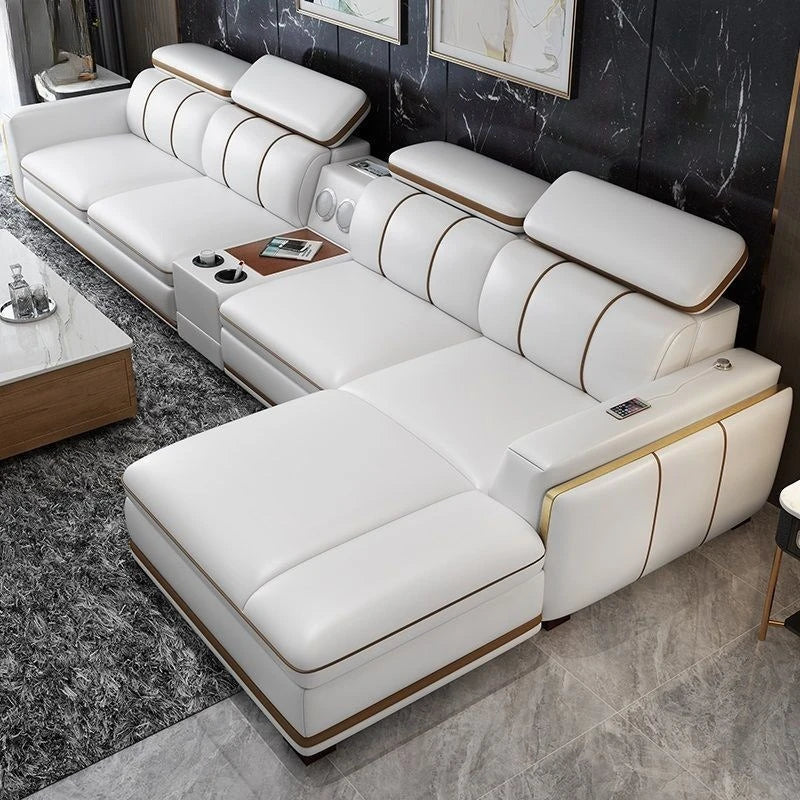 Luxury First-Layer Sofa Classic Light Living Room Size Princess Apartment Straight Row Home Combination