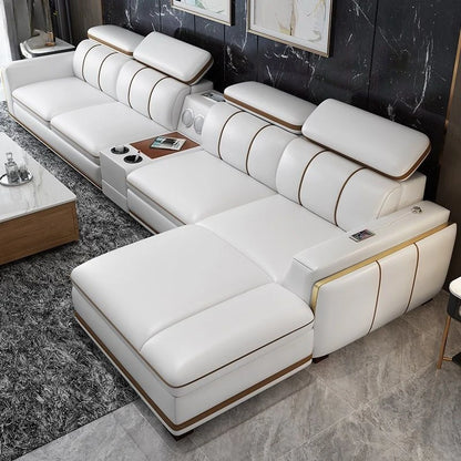 Luxury First-Layer Sofa Classic Light Living Room Size Princess Apartment Straight Row Home Combination
