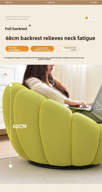 Modern Pumpkin Chair Luxury Bubble Sofa Single Lounge Seat Lazy Recliner for Bedroom Balcony Living Room Aesthetic Accent