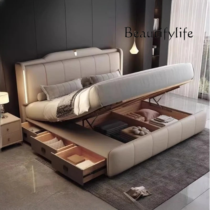 180x200 cm Double bed frame king size frame headboard with 3 drawer storage luxury home bedroom bed queen cama king furniture