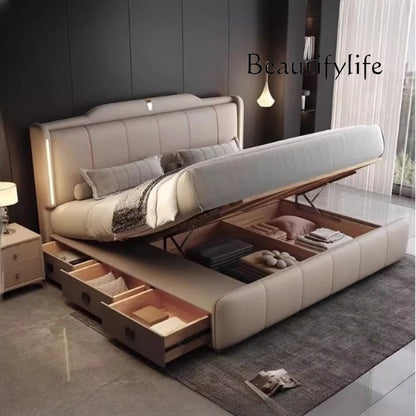 180x200 cm Double bed frame king size frame headboard with 3 drawer storage luxury home bedroom bed queen cama king furniture