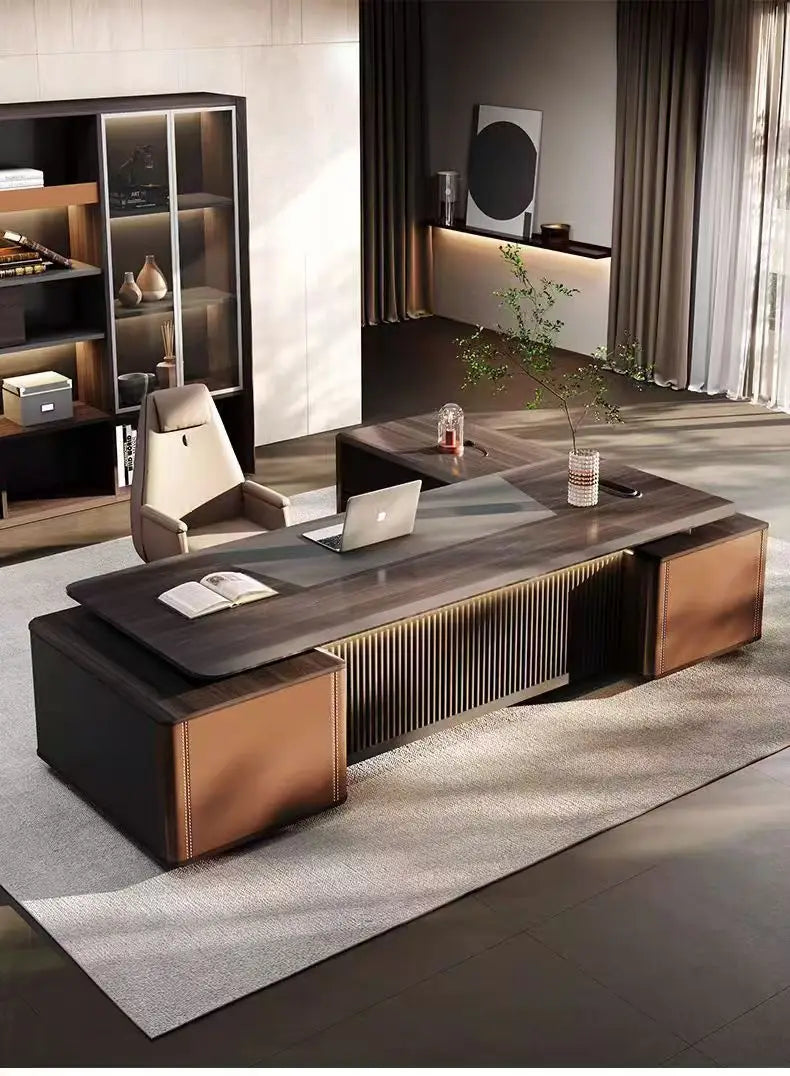 Boss Office President's Desk Light Luxury Advanced Sense Large Class Desk Furniture Chairperson's Office Desk And Chair Combinat
