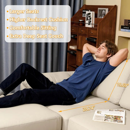 Oversized Modular Sectional Sofa,Leather Sectional Couch with Deep Seat,Extra Large L Shaped Couch, Customized
