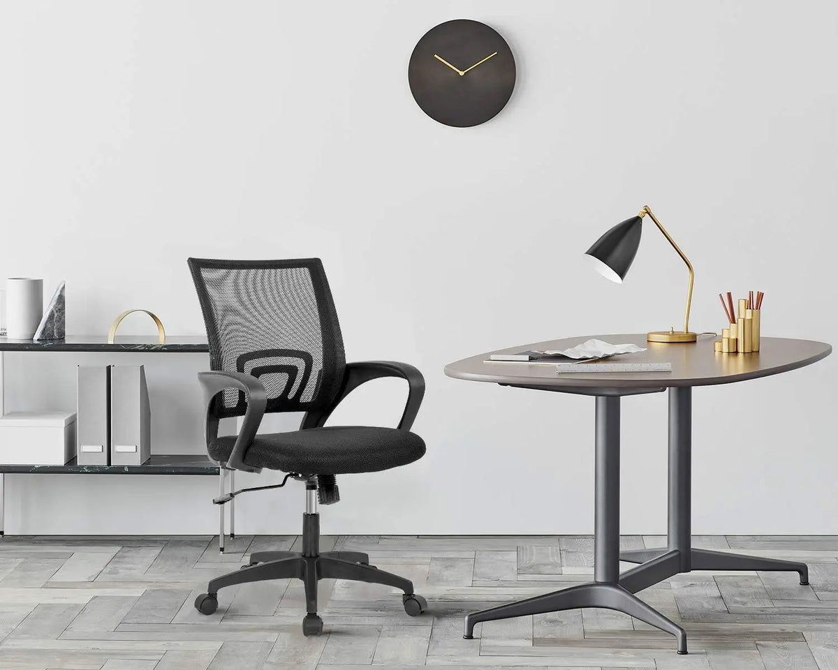 Ergonomic Mesh Office Chair with Lumbar Support, Adjustable Height and Armrests, Comfortable for Home Office Use