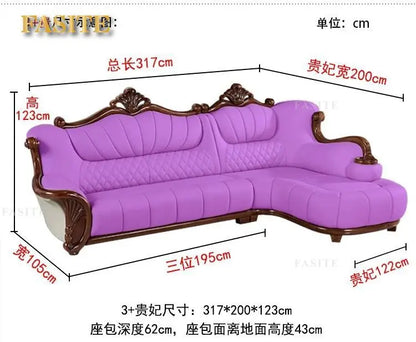 European leather sofa first floor living room villa luxury ebony small apartment