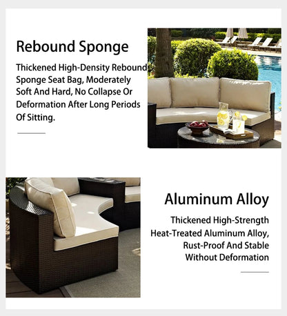 Garden Set Teak Sofa, Rattan Garden Furniture Leisure Sofa