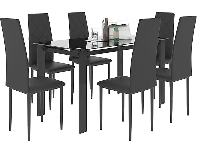 New Black Dining Table and Chairs,  Table Set 4 Seater, Table Set, Modern  Table,  Room Furniture