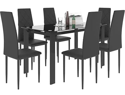 New Black Dining Table and Chairs,  Table Set 4 Seater, Table Set, Modern  Table,  Room Furniture