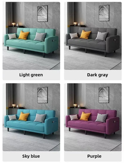 Sofa living room Small apartment rental room Folding sofa bed Single double bedroom Simple modern apartment Fabric sofa