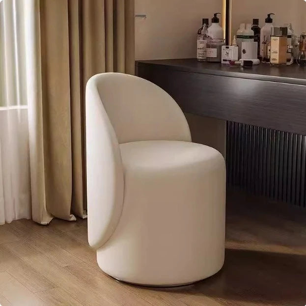 Light luxury Nordic makeup chair bedroom dresser fairy stool high backrest Internet celebrity simple home manicure round stool
