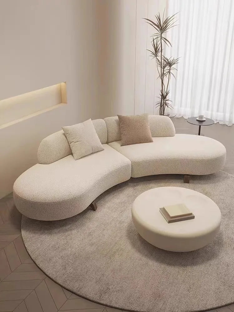 Curved Modern Soft Unique Sofa Kawaii Wood Foam Nordic Luxury Sofa Sectional Lounge Designer Divano Letto Living Room Furniture