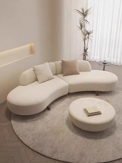 Curved Modern Soft Unique Sofa Kawaii Wood Foam Nordic Luxury Sofa Sectional Lounge Designer Divano Letto Living Room Furniture