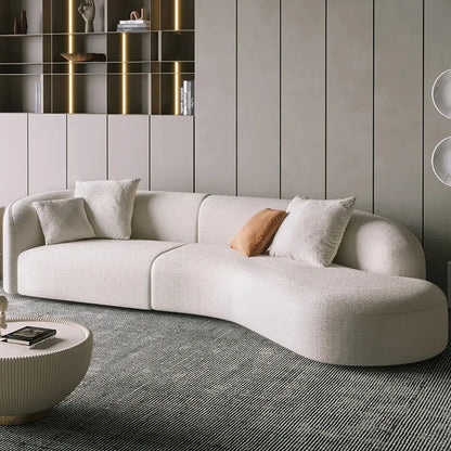 Home Sofa Set Furniture Couches Luxury Living Room Minimalist White Nordic Modern Boucle Couch Fabrics Semi Round Sofa