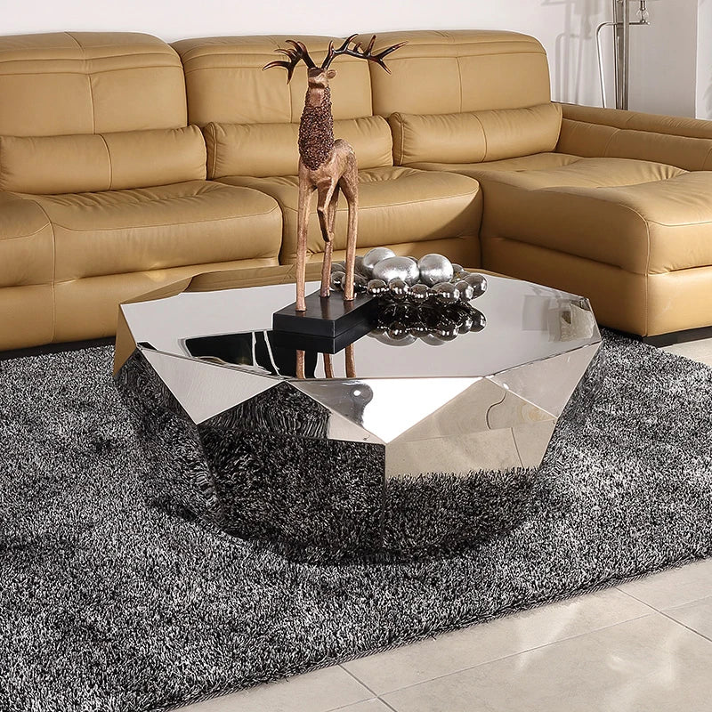 Diamond Shaped Coffee Table, Made of Stainless Steel Material, Suitable for Study Rooms, Bars, Hotels, Restaurants, and Offices