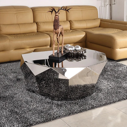 Diamond Shaped Coffee Table, Made of Stainless Steel Material, Suitable for Study Rooms, Bars, Hotels, Restaurants, and Offices