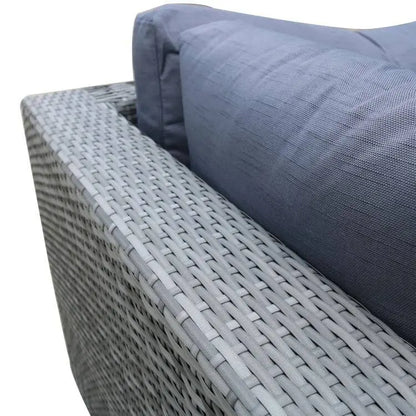 Weather-Resistant Outdoor Aluminum Wood Sofa Set Rattan Furniture for Farmhouse Courtyard Living Room Hotel Outdoor Conversation