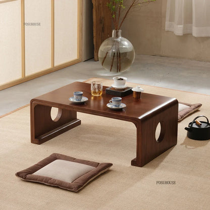 European Solid Wood Coffee Table Home Balcony Window Small Table Light Luxury Minimalist Sofa Side Table Living Room Furniture F