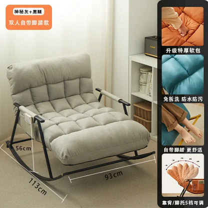 Nordic Creative Lazy Rocking Chair Modern Luxury Balcony Living Room Recliner Bedroom Leisure Home Furniture Sillas Rosas FYRC