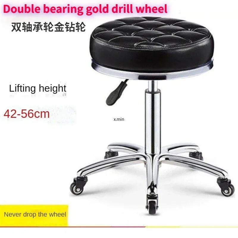 Beauty Stool,Hair Salon,Rotating Lift,Hair Salon Chair,Pulley,Nail Art, Hair Cutting, Round Stool, Exclusively for Beauty Salons
