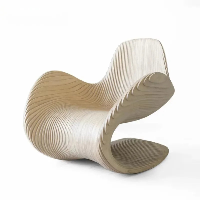 Furniture Modern Living Room Art Furniture Simple Solid Wood Irregular Unique Leisure Single Armchair Family Hotel