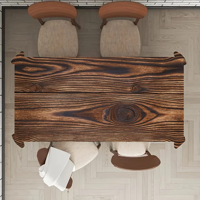 1pc Imitation Wood Grain Table Cover Retro Farm Wood Decoration Birthday Party Restaurant and Holiday Durable Stylish Tablecloth