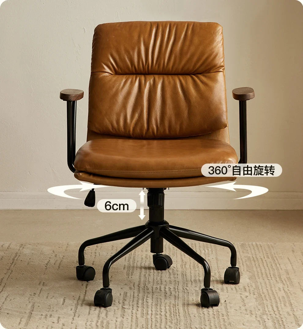 O Black Walnut Book Chair Computer Chair Ergonomic Office Book Chair Comfortable And Sedentary Backrest Lifting And Rotating