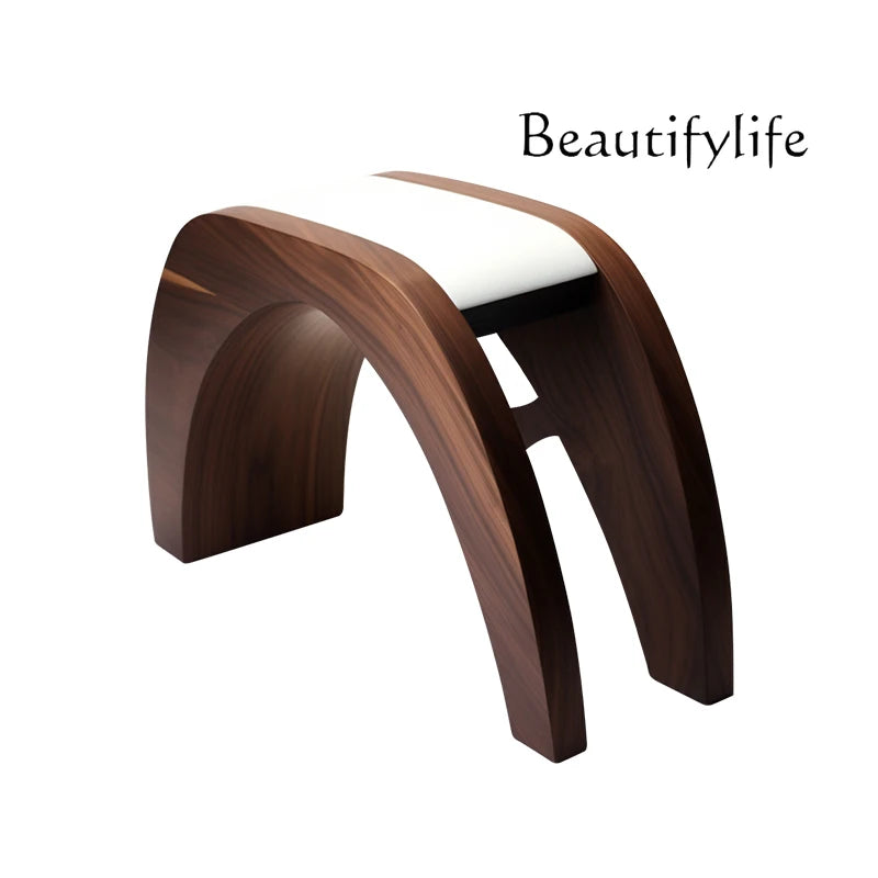 Nordic creative small stool high-end home stool strong and durable solid wood fashion shoe change solid wood seat stool