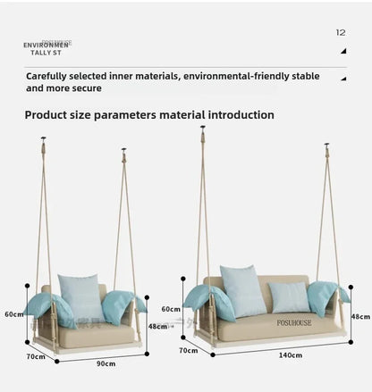 Nordic Patio Swings Indoor Balcony Hanging Basket Chair Home Single Double Rope Hanging Basket Hanging Chairs Outdoor Furniture