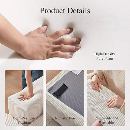 Cloud Modular Sectional Couch, Modern L Shaped Sofa, Memory Foam Compressed Sofa, Boneless Couch Perfect for Living Rooms a