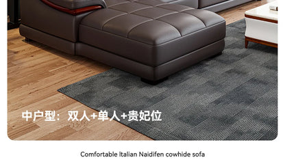 Nordic Genuine Leather Sofas Luxury Armchairs Cinema Comfortable Sofas Living Room Design Fauteuils Salon Home Furniture
