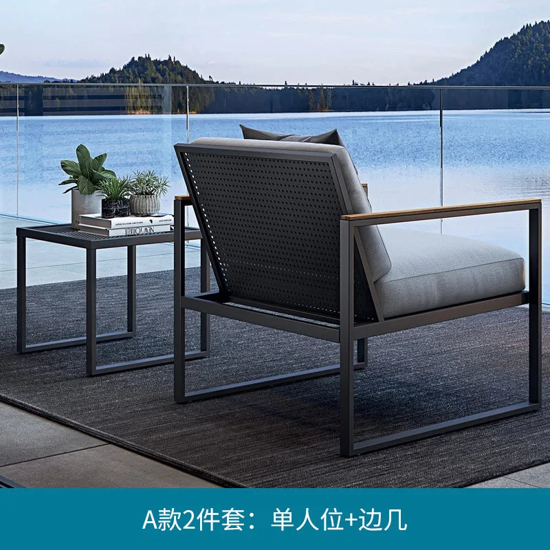 Outdoor Sofa Courtyard Garden Terrace Waterproof Sunscreen Hotel Outdoor Leisure Furniture Combination
