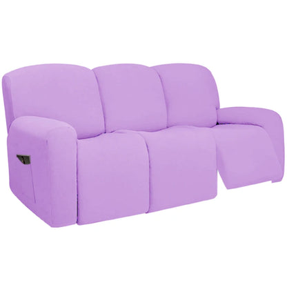 3 Seat Stretch Sectional Recliner Sofa Slipcover With Elastic Bottom Soft Washable Furniture Pet Protector Couch Cover