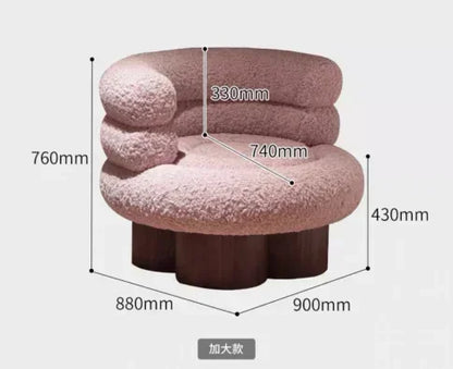 1PCS kXS French Pebble Sofa Designer Large Flat Layer Love Special-shaped Green Fabric Module Combination Arc