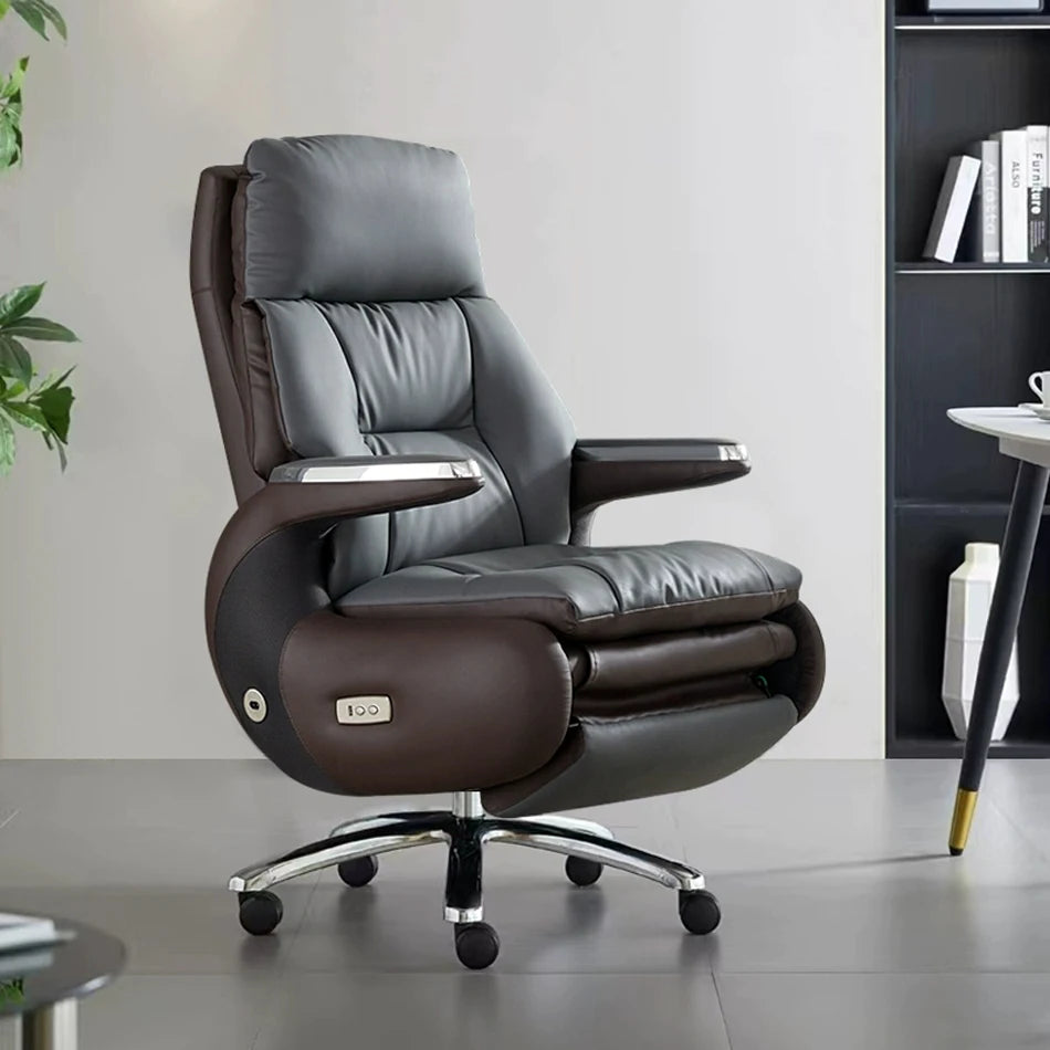 Luxury Manual Lunch Break Leather Office Chair High Quality Office Furniture Chairman CEO Manager Comfortable Office Chair