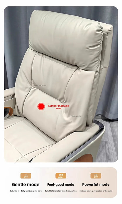 Electric Reclining Office Chairs European Bedroom Furniture Nordic Leather Executive Computer Armchair Home Ergonomic Desk Chair