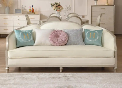 American Luxury Leather Living Room Sofa Light 123-Space L-Shape Combination Home Villa Boucle Fabric Furniture