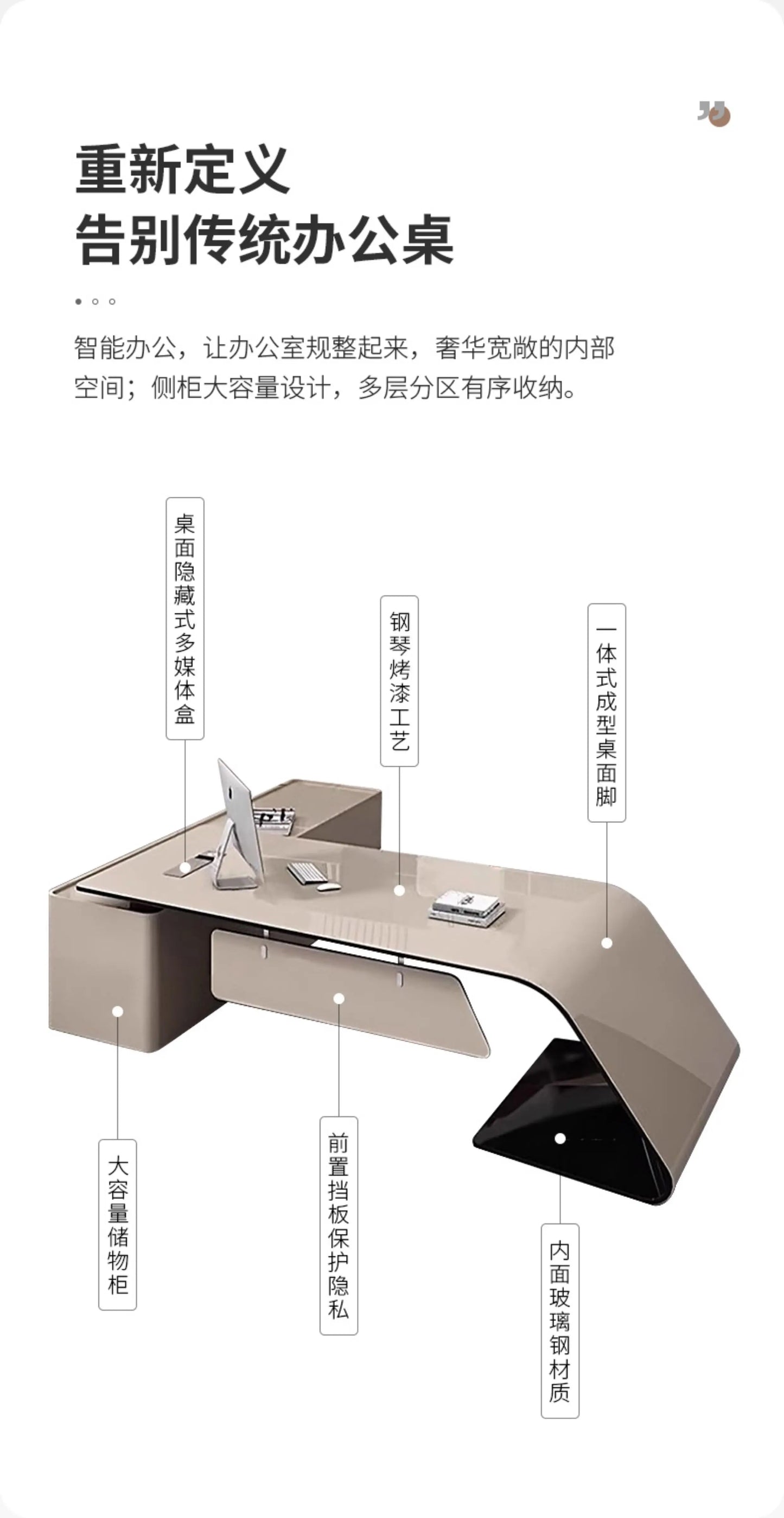 Luxury Home Office Desk Computer Gaming Shelves Folding Large Office Desk Executive Reception Mesas Escritorio Trendy Furniture