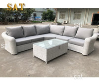 -L shape Design rattan wicker sofa set modular modern garden sectional furniture outdoor furniture