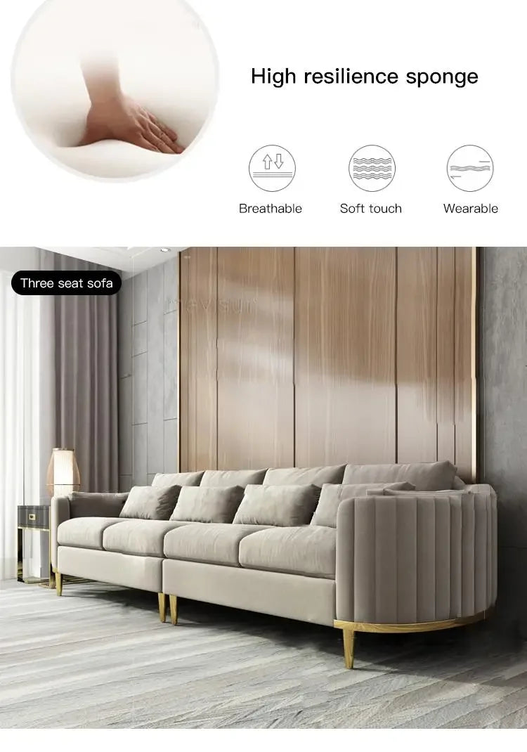 Nordic Reading Household Sectional Fabric 3 Seat Sofa Upholstered Armchair Custom Color Living Room Fauteuil Home Furniture