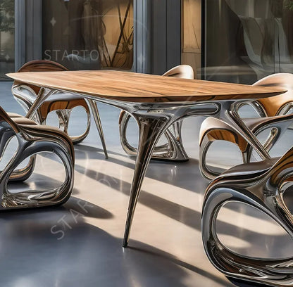 Luxury Dining Chair Set Modern Art Design with Unique Electroplating for Living Room Furniture Hotel Villa or Mall