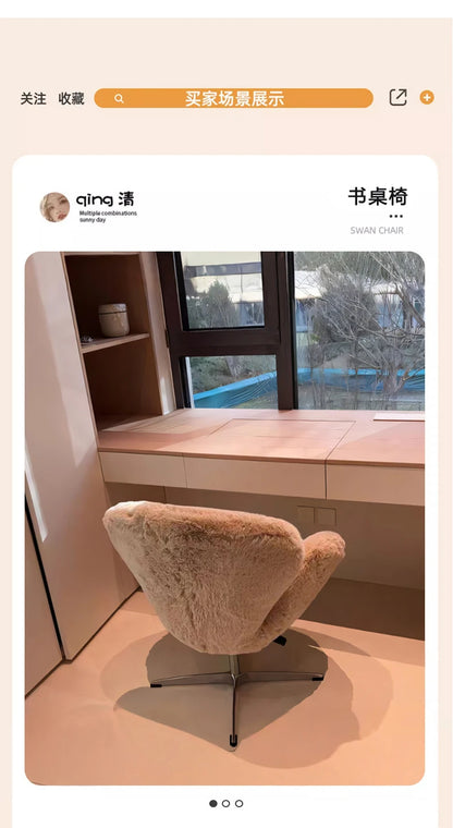 Swan Chair Vanity Chair - Luxury Elegant Makeup Chair for Women, Suitable for Cloakroom, Bedroom Dressing Table & Living