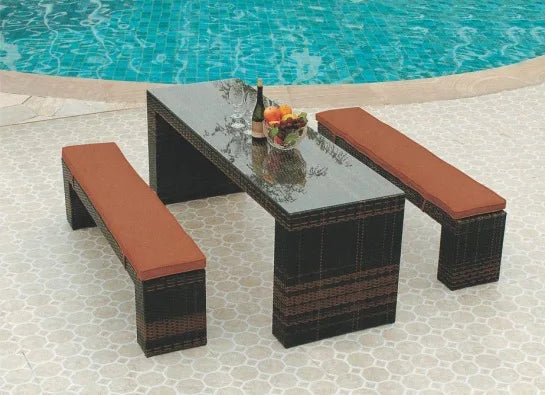 Outdoor rattan chair three-piece combination outdoor courtyard terrace table and chair wrought iron rattan leisure chair balcony
